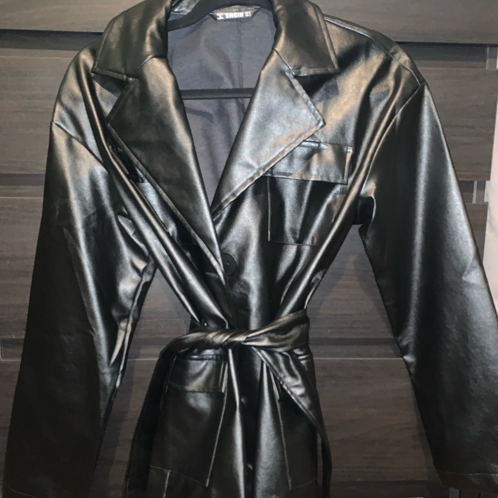 Shein faux leather coat